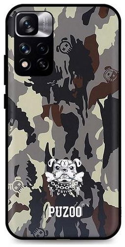 TopQ Xiaomi Redmi Note 11 Pro 3D Silicone Camouflage with Bulldog 68073 - Phone Cover - Main image