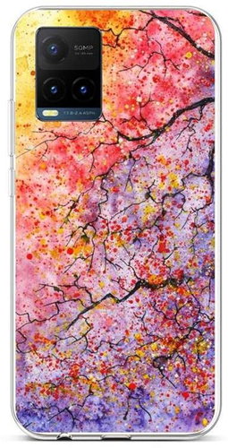 TopQ Vivo Y21s Silicone Abstract Tree 68418 - Phone Cover - Main image