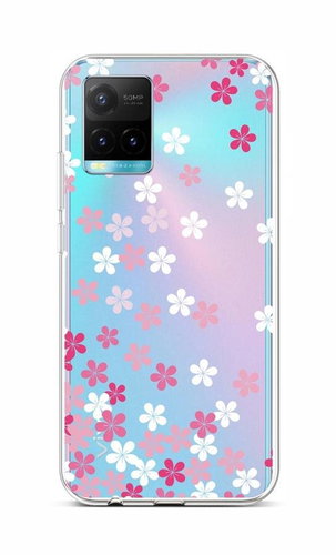 TopQ Vivo Y33s Silicone Pink Blossom 68093 - Phone Cover - Main image