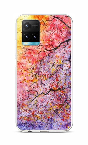 TopQ Vivo Y33s Silicone Abstract Tree 68123 - Phone Cover - Main image