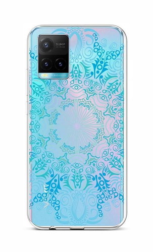 TopQ Vivo Y33s Silicone Blue Mandala 68105 - Phone Cover - Main image