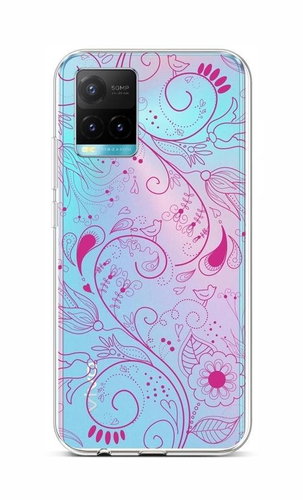 TopQ Vivo Y33s Silicone Pink Ornament 68104 - Phone Cover - Main image