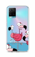 TopQ Vivo Y33s Silicone Cartoon Flamingos 68087 - Phone Cover