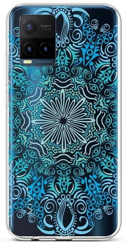 TopQ Vivo Y21s Silicone Blue Mandala 68437 - Phone Cover - Main image