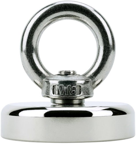PRONETT Strong neodymium magnet with hook, load capacity 130 kg - Magnet - Main image