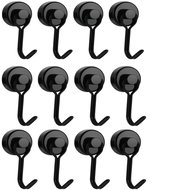 PRONETT Neodymium magnetic swivel hook 16 × 45 mm, black 12 pcs - Magnet