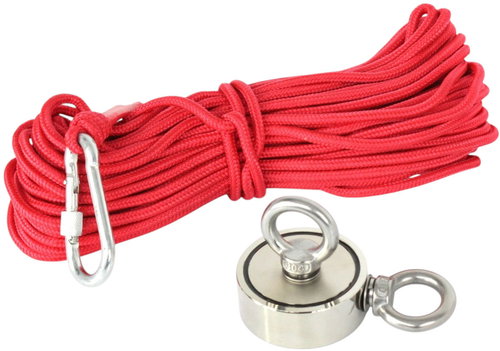 PRONETT Strong neodymium magnet with hook, load capacity 200 kg - Magnet - Main image