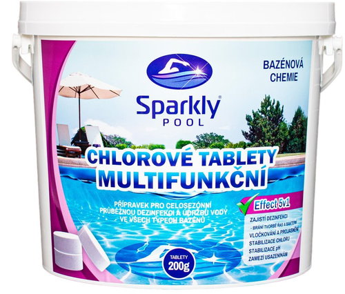 Sparkly POOL Pool chlorine tablets 5in1 multifunctional 200g 3 kg - Pool Chemicals - Main image