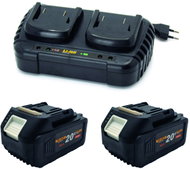 PROCRAFT Set of 2× 20V 4Ah 20/4 Cordless Batteries with 20/2 Dual Charger - Charger and Spare Batteries