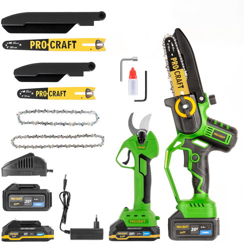 PROCRAFT PKA32Li Cordless Hand Saw and ES25Li Branch Shears Set (1 × 4Ah + 1 × 2Ah) - Cordless Tool Set - Main image