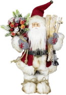 Dům Vánoc Santa v červeném kabátku s lyžemi 30 cm - Vánoční dekorace