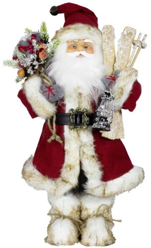 Dům Vánoc Santa v červeném kabátku s lyžemi 60 cm - Vánoční dekorace - Main image