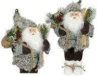 Dům Vánoc Santa šedý 45 cm - Vánoční dekorace