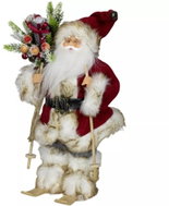 Dům Vánoc Santa v červeném kabátku na lyžích 30 cm - Vánoční dekorace