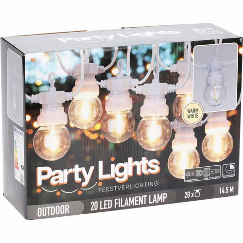 ProGarden KO-LE2200170 LED PARTY 20 White Bulbs - Light Chain - Main image