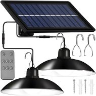 Pronett XJ4624 Duo Solární závěsné lampy na zahradu s dálkovým ovládáním 2x 30 Led, černé - Zahradní osvětlení