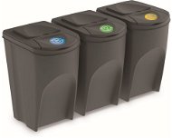 Prosperplast kôš na triedený odpad 3× 35 l PH Sivý - Odpadkový kôš