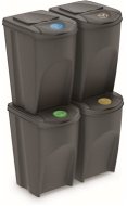 Prosperplast kôš na triedený odpad 4× 35 l PH Sivý - Odpadkový kôš