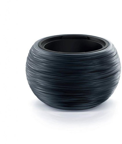 PROSPERPLAST Květináč s vkladem Furu Bowl antracitový 37,8 cm - Květináč - Main image