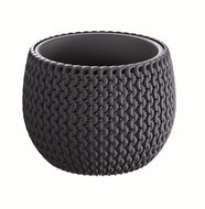 PROSPERPLAST Květináč s vkladem Splofy Bowl antracit 14,4 cm - Květináč