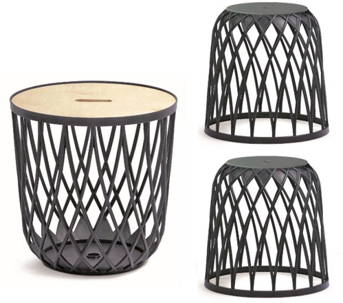 PROSPERPLAST UNIQUBO Universal Basket Set 2+1 Anthracite - Storage Basket - Main image