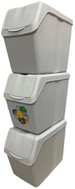 PROSPERPLAST Sortibox Set of 3 Waste Bins Ash Grey - 3 × 20L - Rubbish Bin