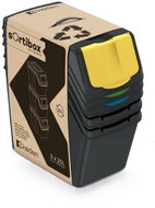 PROSPERPLAST Set of 3 Sortibox II Recycled Black Bins, Capacity 3×25L - Rubbish Bin
