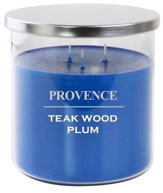 Provence Candle in Glass with Lid 1000g, Teakwood Plum, 3 Wicks - Candle - Main image