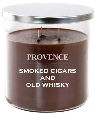 Provence Candle in Glass with Lid 1000g, Cigars/Whiskey, 3 Wicks - Candle - Main image