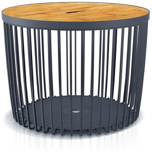 Prosperplast Universal basket CLUBO with bamboo lid 100 l anthracite - Basket - Main image