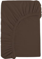 B.E.S. - Petrovice Prostěradlo Jersey bavlna IDEAL 180 × 200 cm, tmavě hnědá - Bedsheet