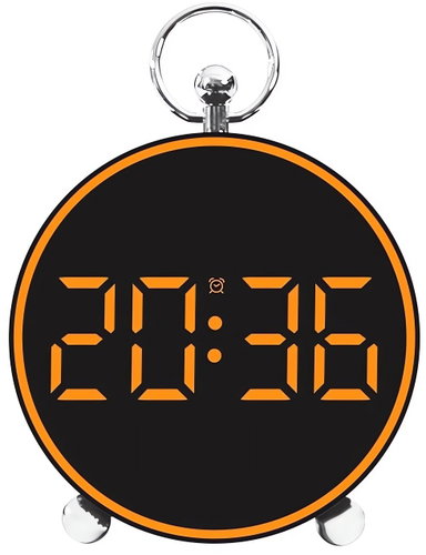 Pronett XJ5739 Multifunction clock with alarm and thermometer, orange numerals - Alarm Clock - Main image