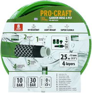 PROCRAFT Zahradní hadice PR-4GH1325F, zelená, 4vrstvá, 1/2" 25m - Zahradní hadice