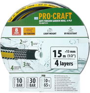 PROCRAFT Zahradní hadice PR-4KAT1315, černo-žlutá, 4vrstvá, 1/2" 15 m - Zahradní hadice