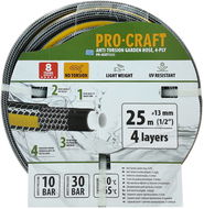 PROCRAFT Zahradní hadice PR-4KAT1325, černo-žlutá, 4vrstvá, 1/2" 25 m - Zahradní hadice