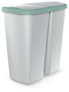 Prosperplast waste bin COMPACTA Q DUO ashy with light green lid, volume 45 l - Rubbish Bin