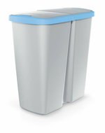 Prosperplast waste bin COMPACTA Q DUO ashy with light blue lid, volume 45 l - Rubbish Bin