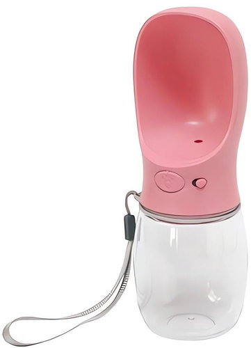 Pronett XJ5298 Travel bottle for dog 550 ml, pink - Travel Bottle for Cats and Dogs - Main image