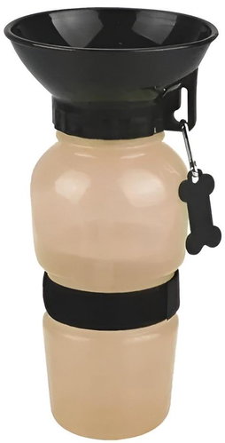 Pronett XJ3325 Travel bottle for dogs with bowl 500 ml beige - Travel Bottle for Cats and Dogs - Main image
