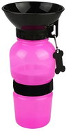 Pronett XJ3325 Travel bottle for dogs with bowl 500 ml pink - Travel Bottle for Cats and Dogs