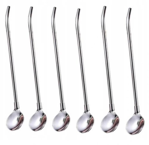 Pronett XJ3931 Bar spoon with straw 210 mm 6 pcs - Cutlery Set - Main image