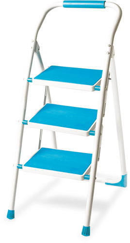 PROFI TOOLS Household ladder 3x1 rungs, blue JZ919-3B - Stepladder - Main image