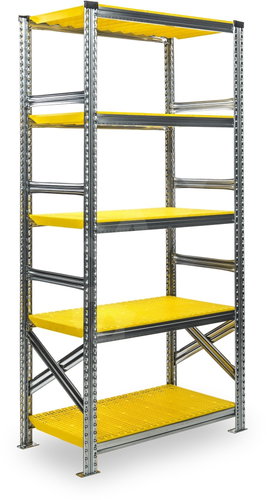 Metalsistem SHELF 400mm, 4 pcs, Yellow Plastic - Shelving Unit - Main image