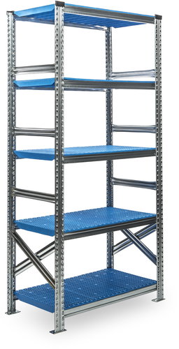 Metalsistem SHELF 400mm, 5pcs, Blue Plastic - Shelving Unit - Main image