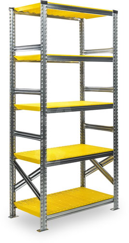 Metalsistem POLICE 500mm, 5pcs, yellow plastic - Shelving Unit - Main image