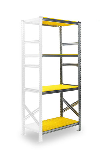 Metalsistem SUPER 123 1840 x 976 x 400 mm, add-on module, yellow plastic - Shelving Unit - Main image