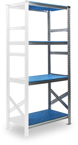 Metalsistem SUPER 123 1840 x 976 x 500 mm, add-on module, blue plastic - Shelving Unit - Main image