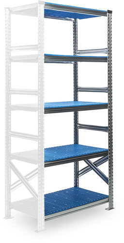Metalsistem SUPER 123 1972 x 976 x 400 mm, add-on module, blue plastic - Shelving Unit - Main image