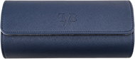 Prague WATCH Accessories¨Saffiano watchroll triple blue - Watch Box