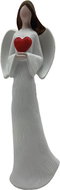 Prodex White angel with red heart 21 cm - Angel Statue